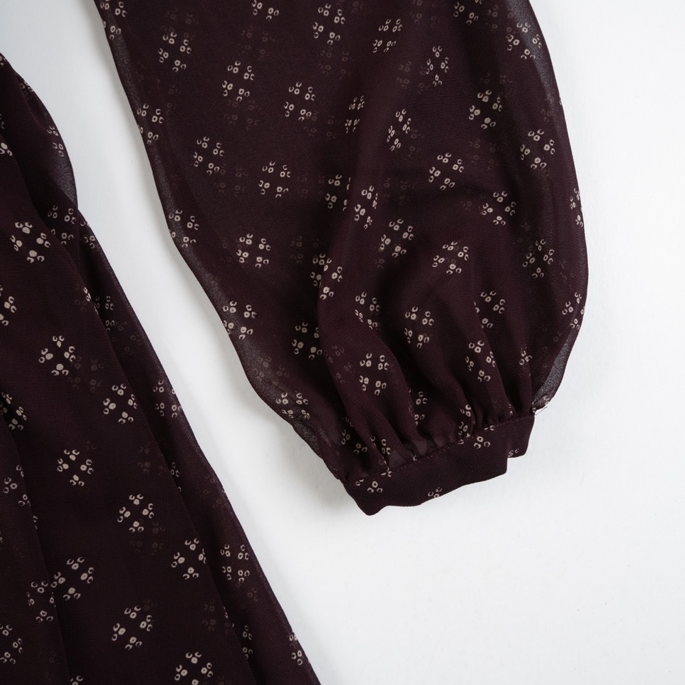 FREE PEOPLE Patterned Dress, Eggplant Color Perfect Condition - Picture 7 of 10